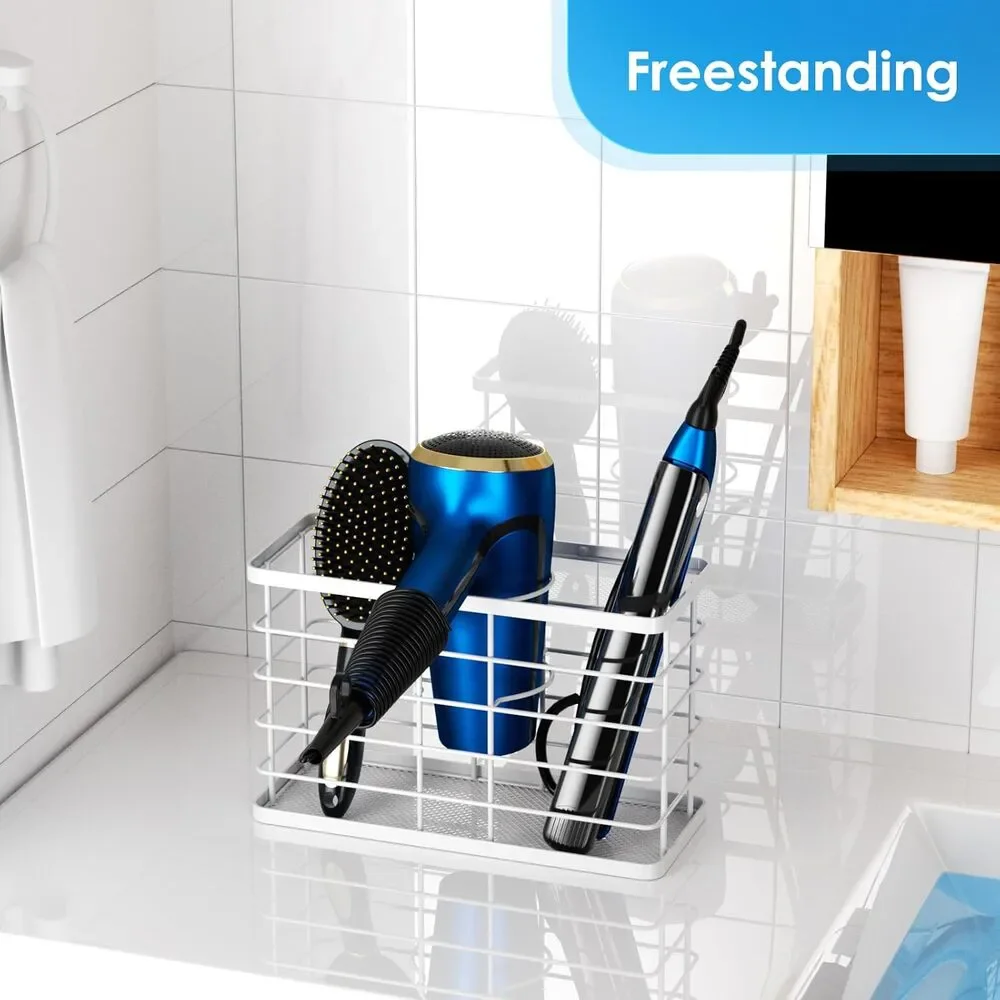 Hair Tool Organizer Wall Mount Dryer Holder Cabinet Door 3 in 1 No Drill
